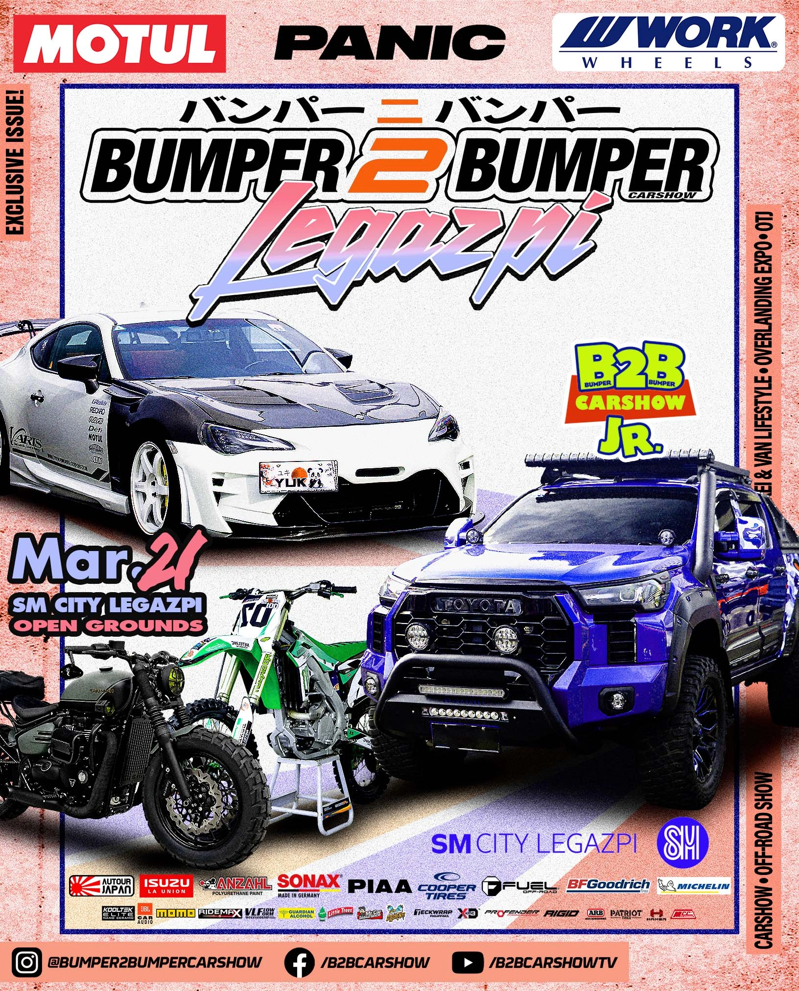 Legazpi: Bumper 2 Bumper Carshow  x Off-Road Show x bike 2 Bike Show